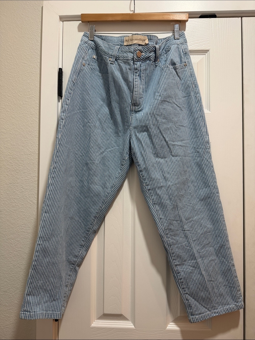 Soft Surroundings Blue Striped Womens Jeans 16P - Picture 2 of 6